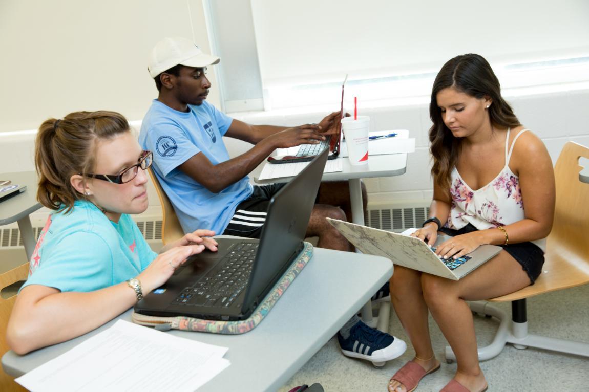  students work on a Group-team project