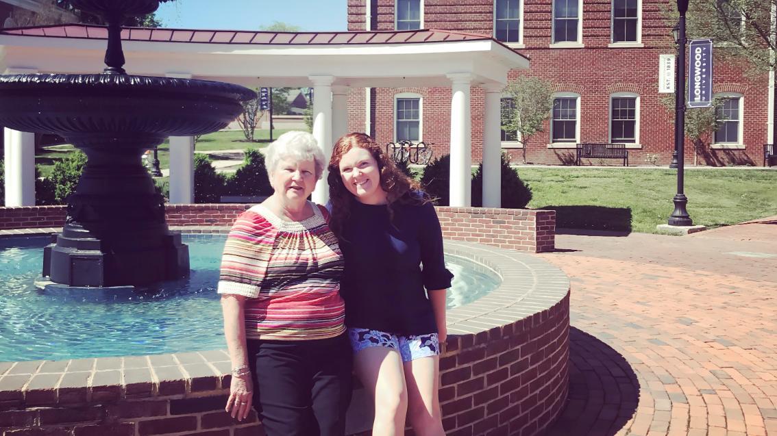 Macey Mills ’19 with her grandmother Clara Kidd Mills ’62