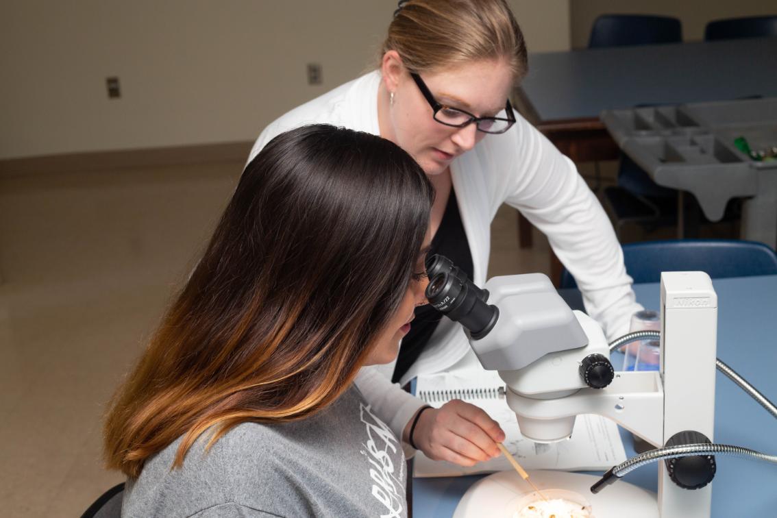 Charlotte Pfamatter '21 with Dr. Kathy Gee, assistant professor of biology