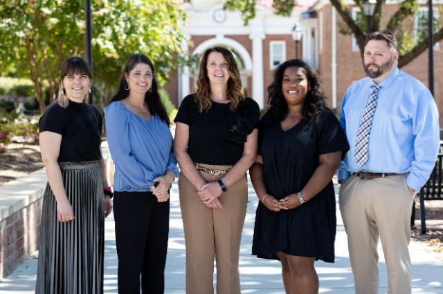 Dr. Jenny Retallick, Jaime Huggard, LPC, Dr. Maureen J. Walls-McKay, Tianna Jordan, M.S. '23, and Dr. David Davino, LPC